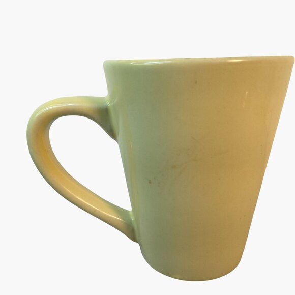 Vintage WCL Yellow Ceramic Mug Coffee Cup Tapered Tall 14 oz - Picture 3 of 8